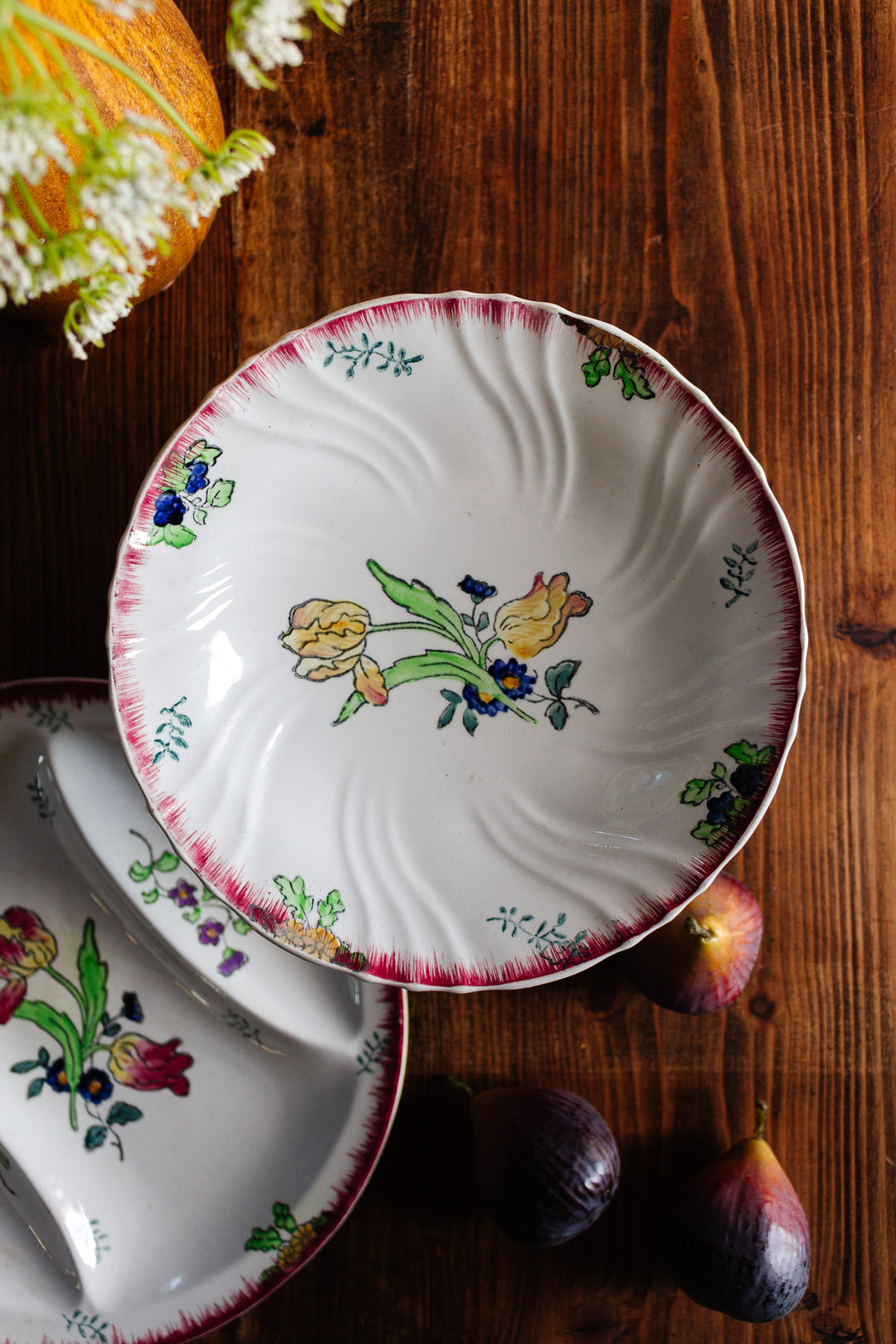 antique french longwy "marseille" compotier