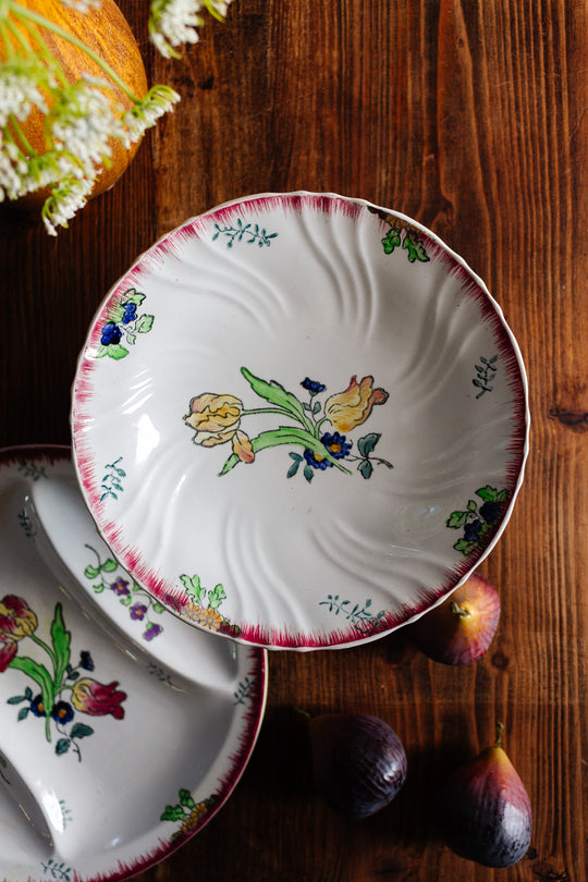antique french longwy "marseille" compotier