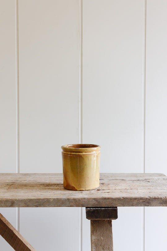antique french glazed stoneware pot