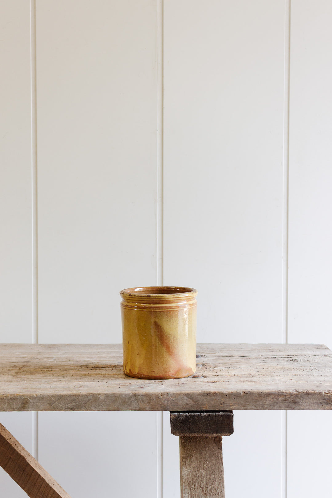 antique french glazed stoneware pot
