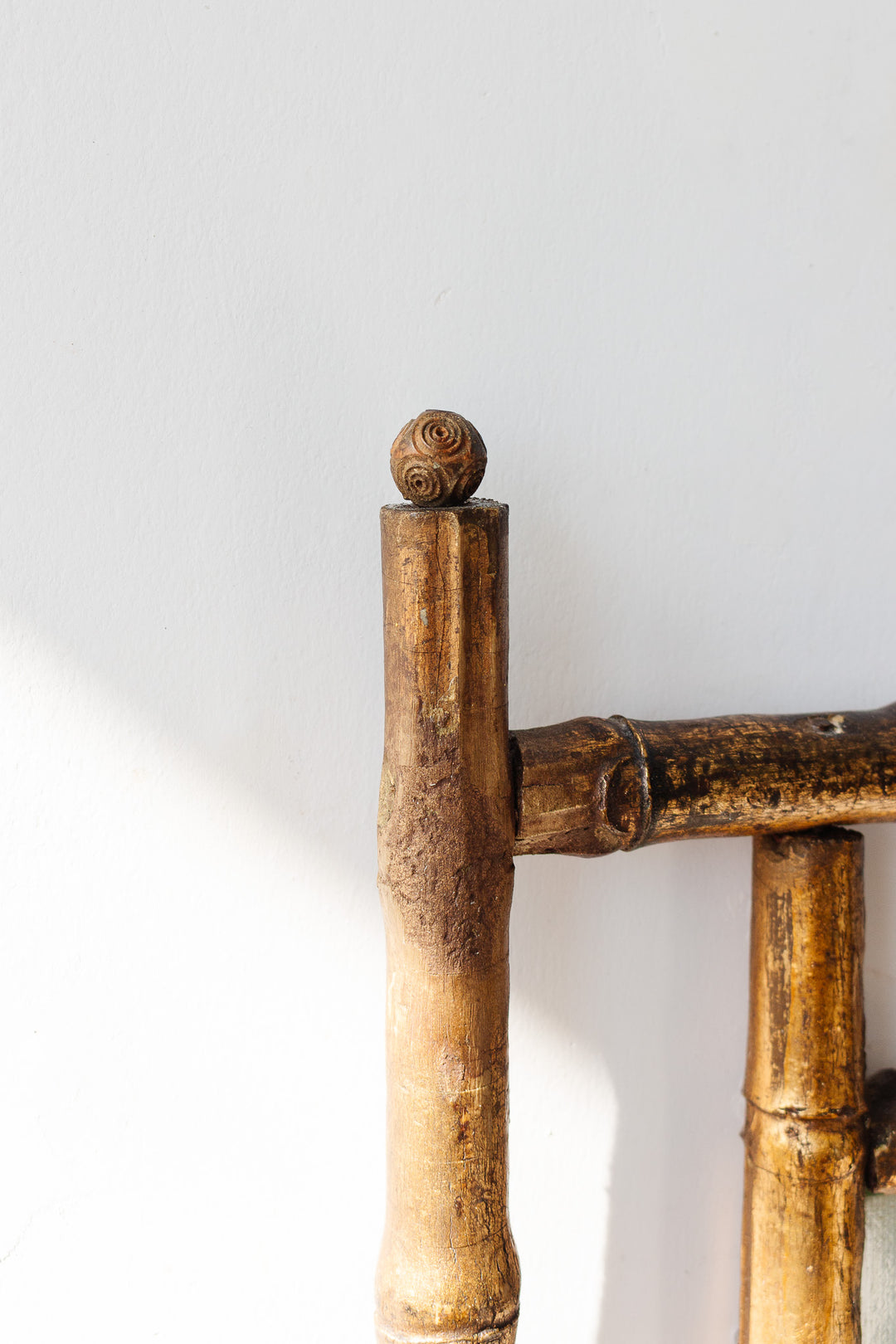 vintage french faux bamboo and glass shelf
