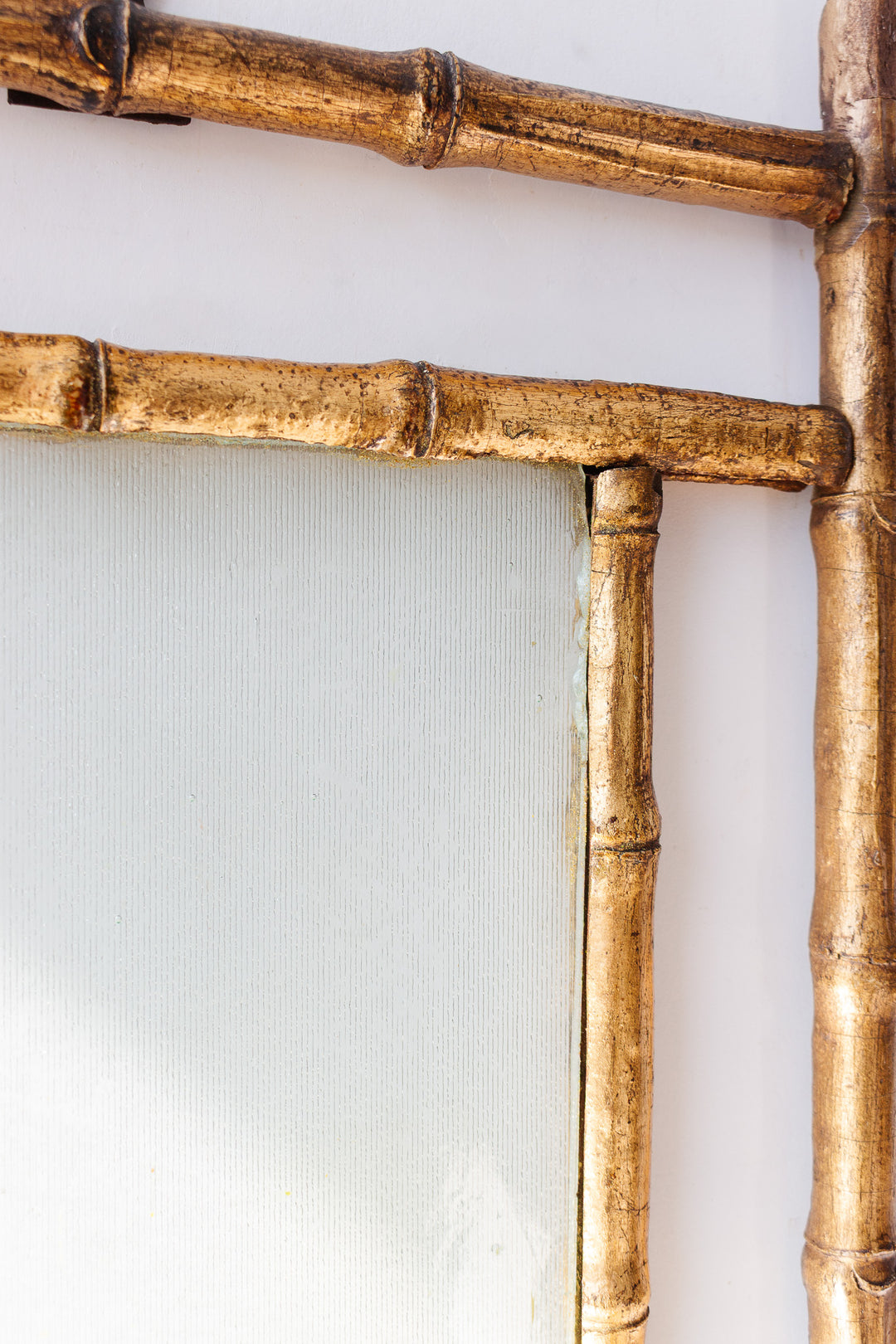 vintage french faux bamboo and glass shelf