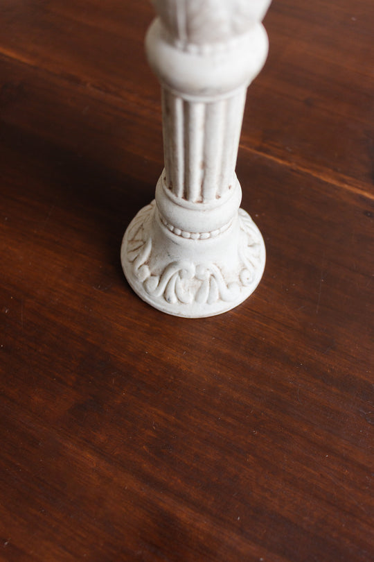 pair of vintage french cast plaster candlesticks