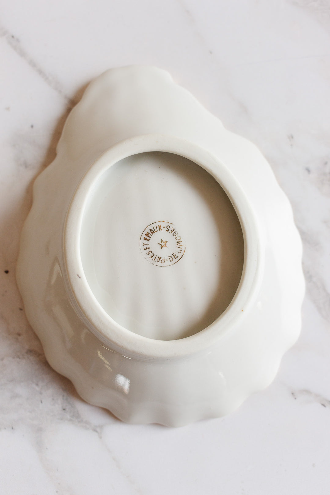 vintage french "pâtes et émaux limoges" butter dish and knife