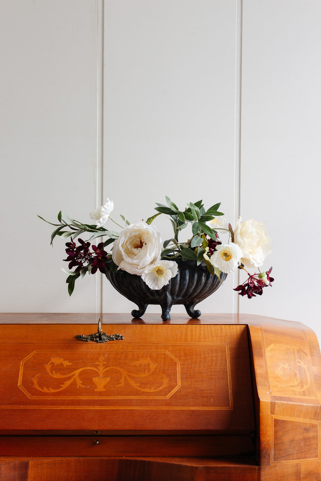 antique french cast iron jardinere