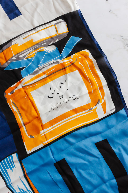vintage french jean patou silk scarf