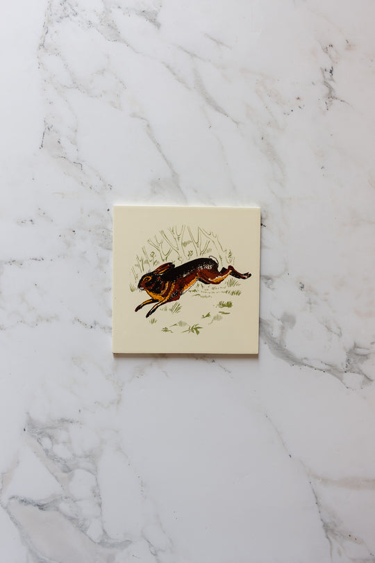 midcentury french ceramic gien hunting themes tiles