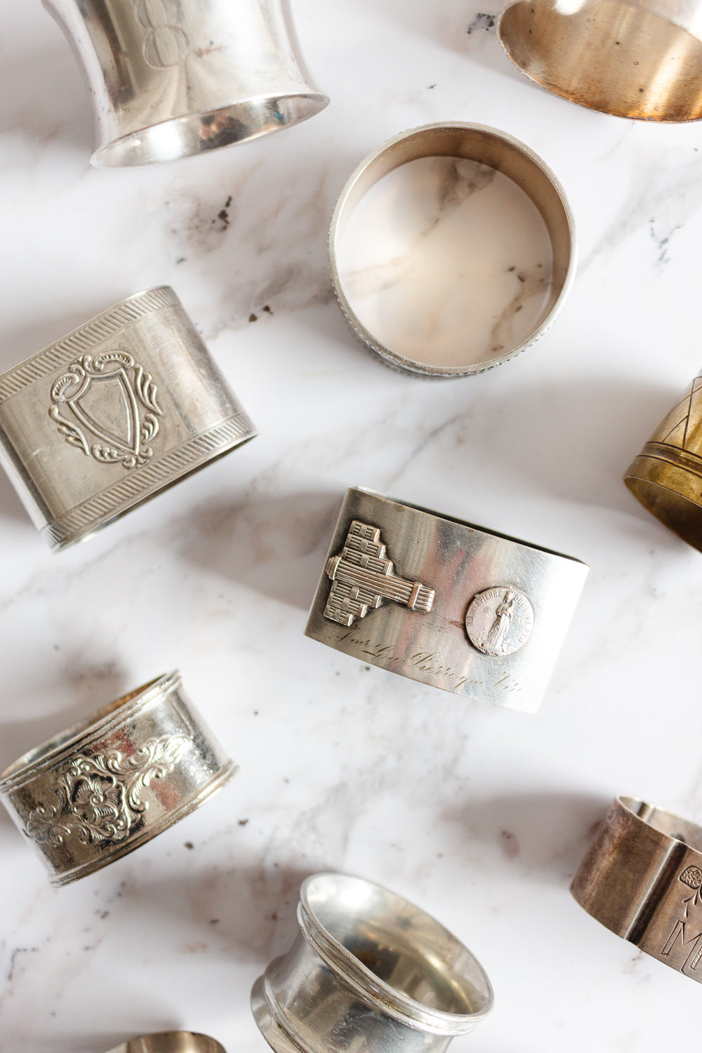 vintage french napkin rings, set of 4