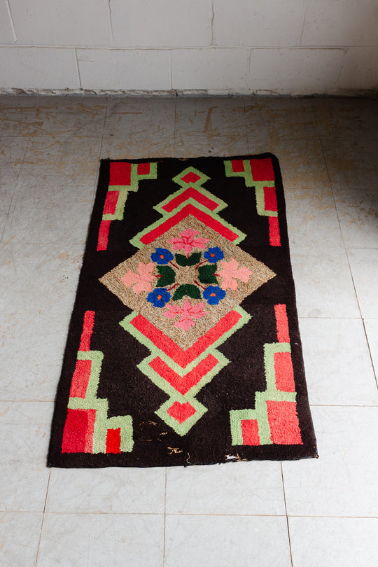 art deco style english hook rug