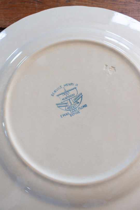 antique french Creil et Moneteau "labrador" dinner plates