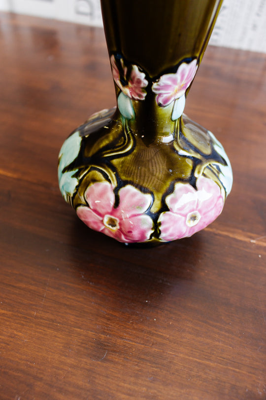 art nouveau french majolica vase