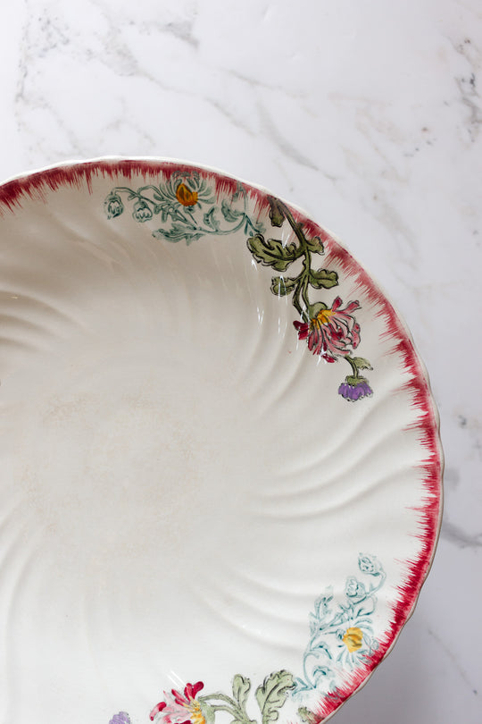 antique french longwy polychrome "compotier"
