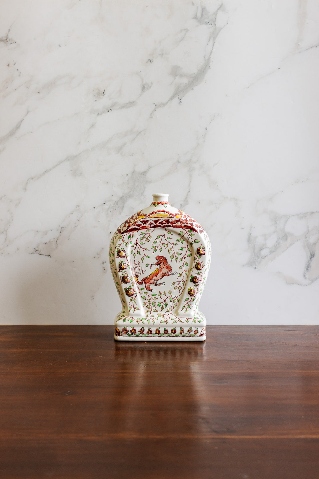 antique french handpainted signed horseshoe vase