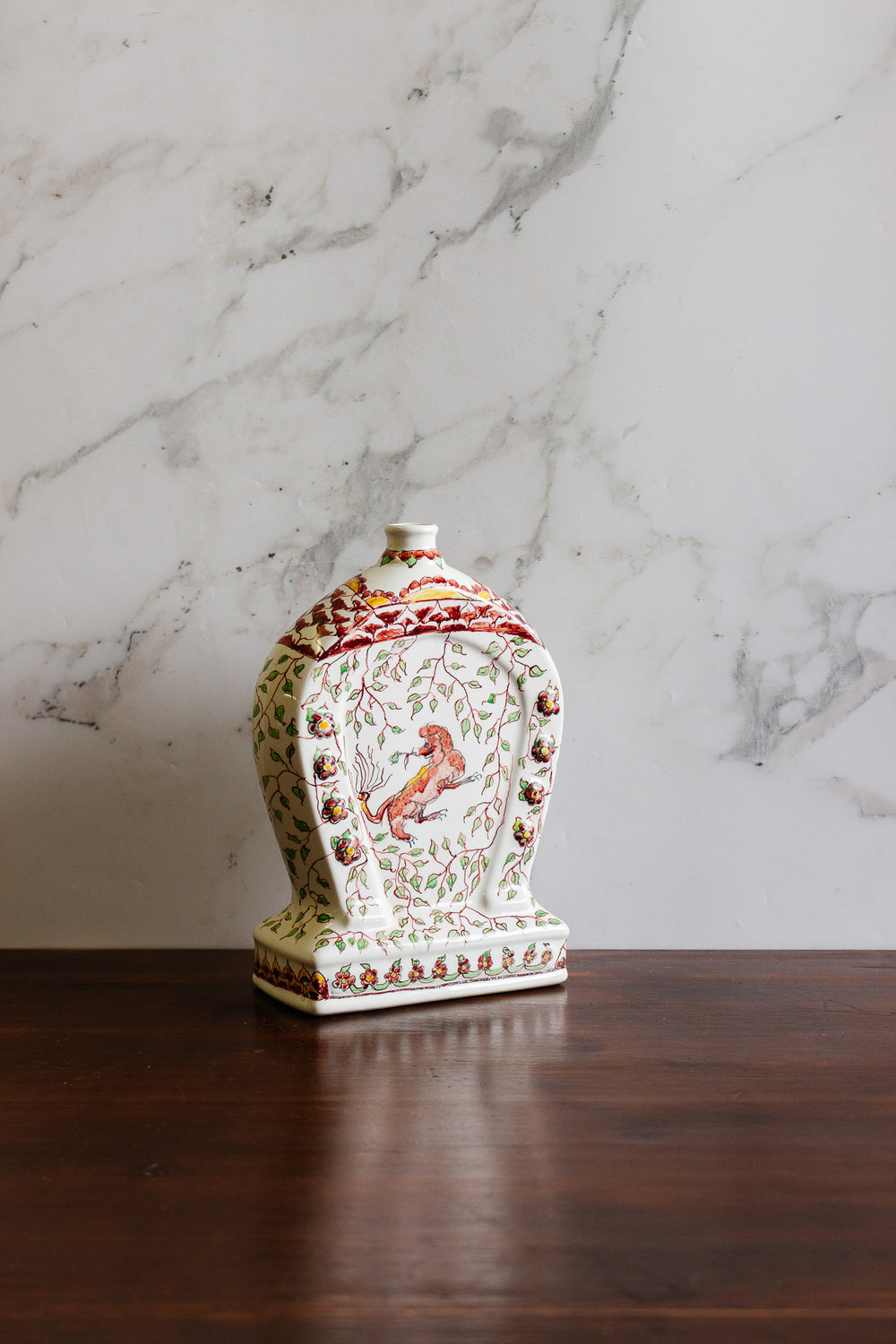 antique french handpainted signed horseshoe vase