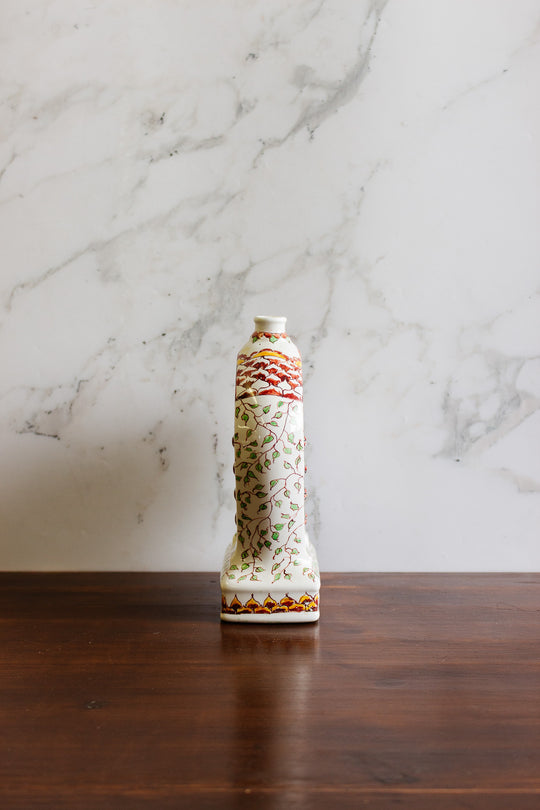antique french handpainted signed horseshoe vase