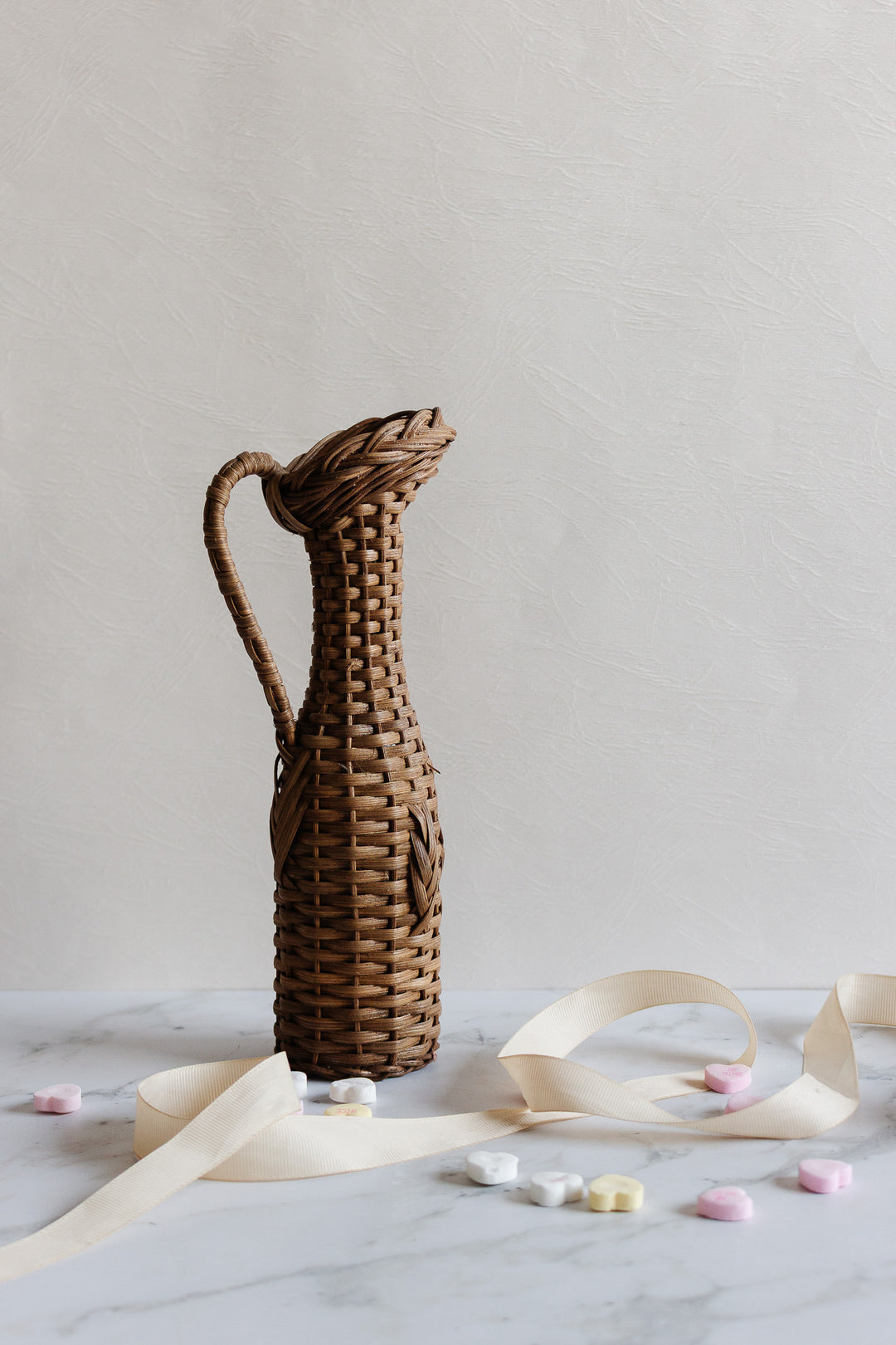 vintage french wicker wrapped bottle