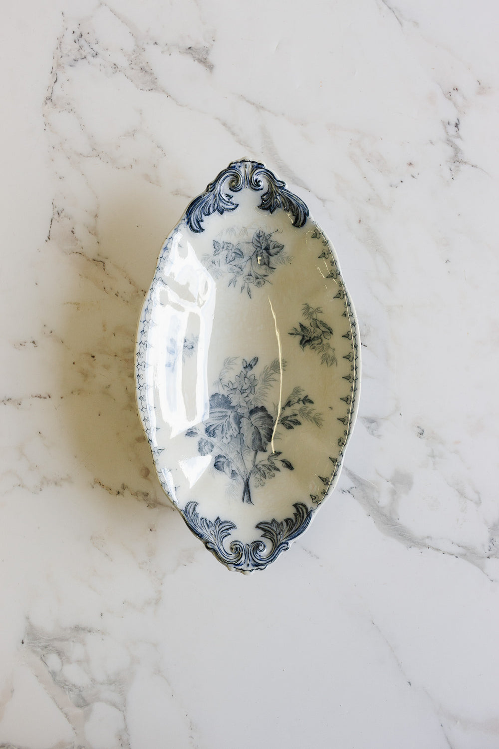 antique french U&C sarreguemines "flore" ravier