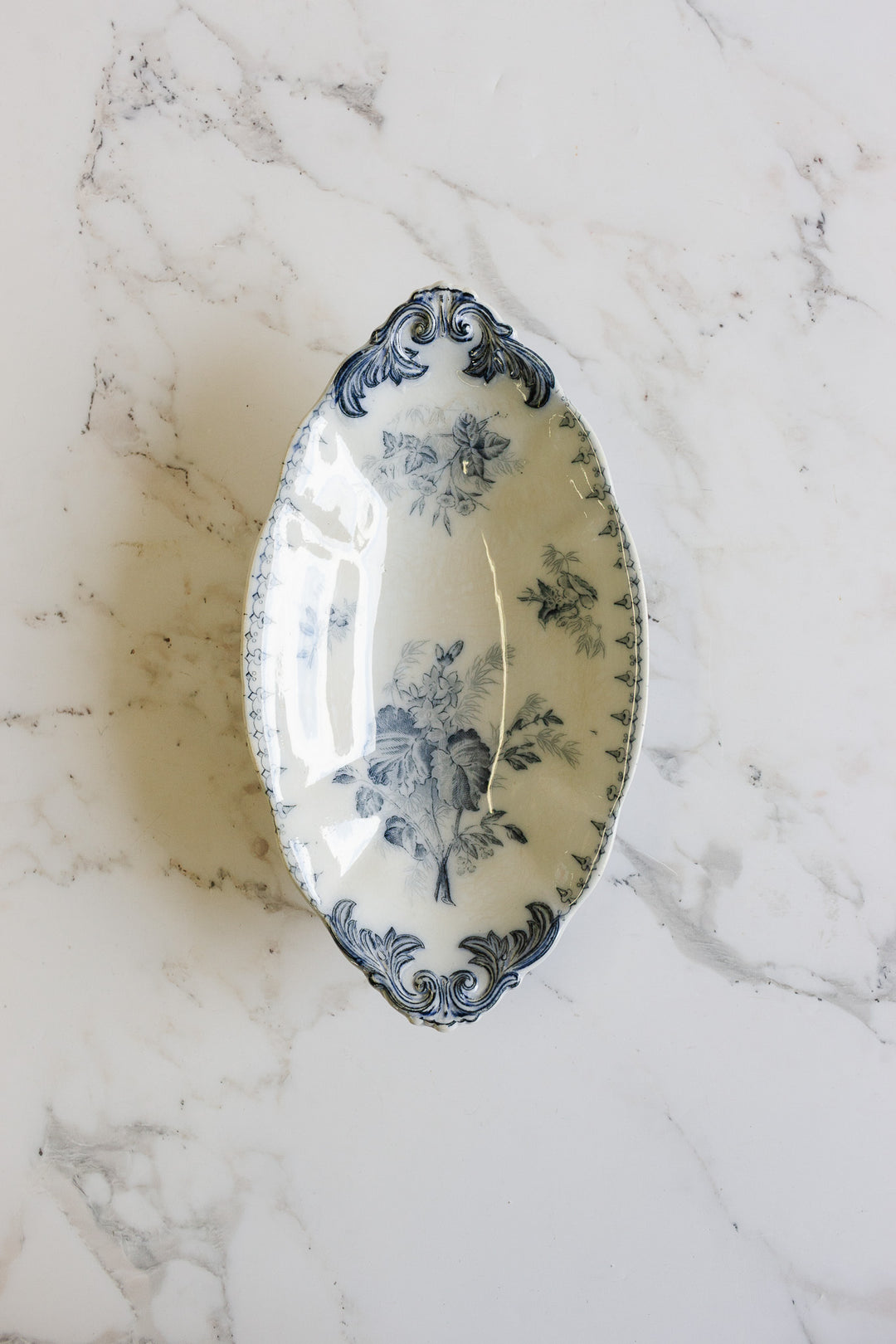 antique french U&C sarreguemines "flore" ravier