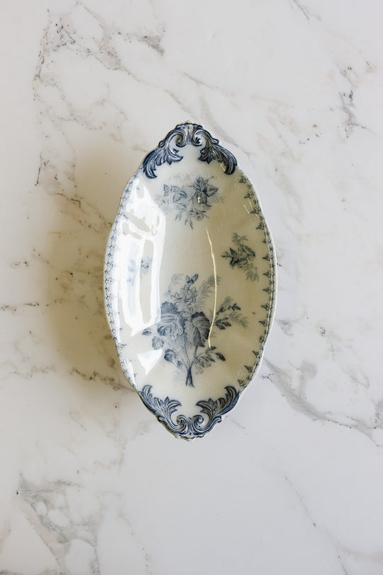 antique french U&C sarreguemines "flore" ravier