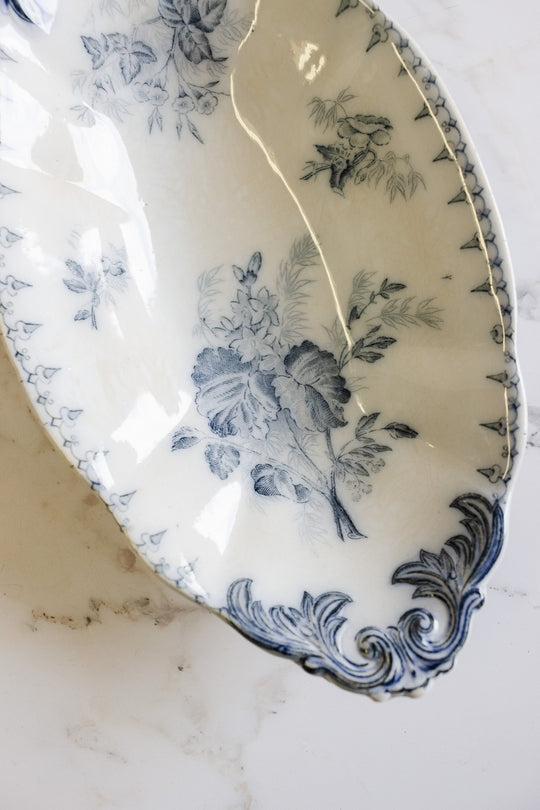 antique french U&C sarreguemines "flore" ravier