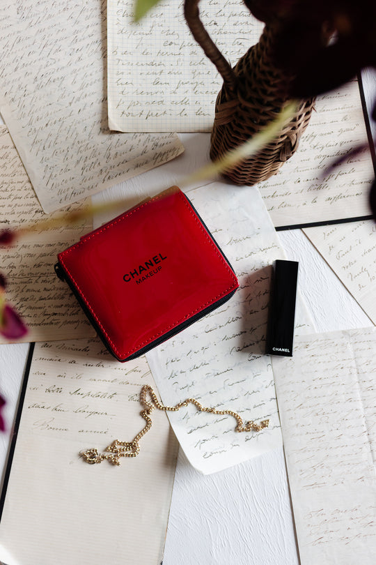 discontinued Chanel red makeup case