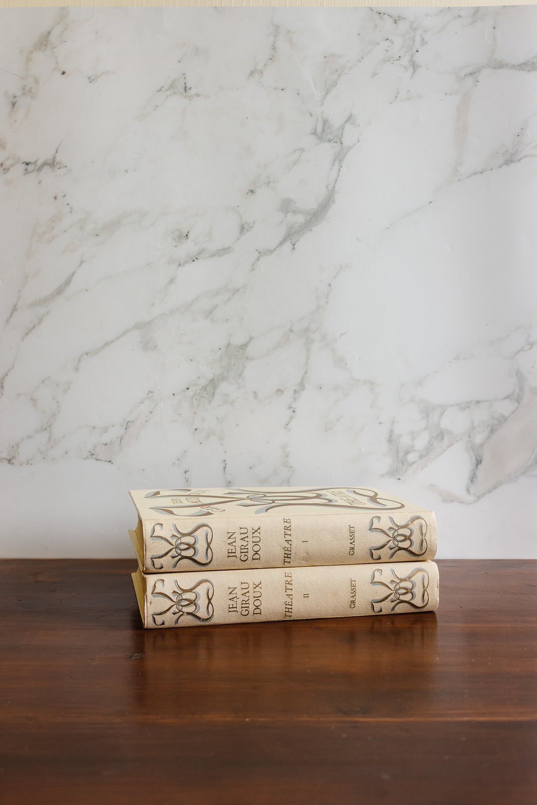 midcentury french hardcover books "théâtre tome i et ii" by Jean Giraudoux