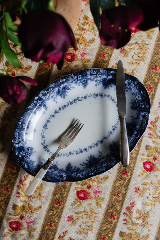1891 antique flow blue alfred meakin platter