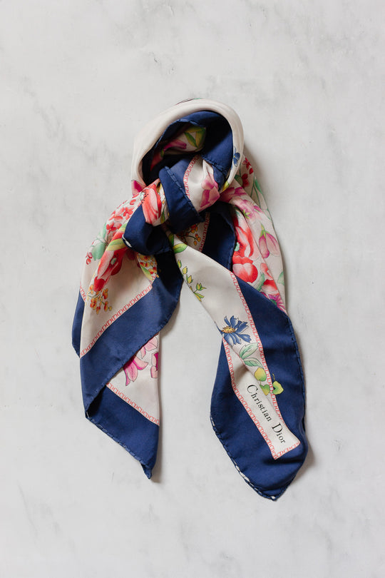 vintage french "canard" Christian Dior silk scarf