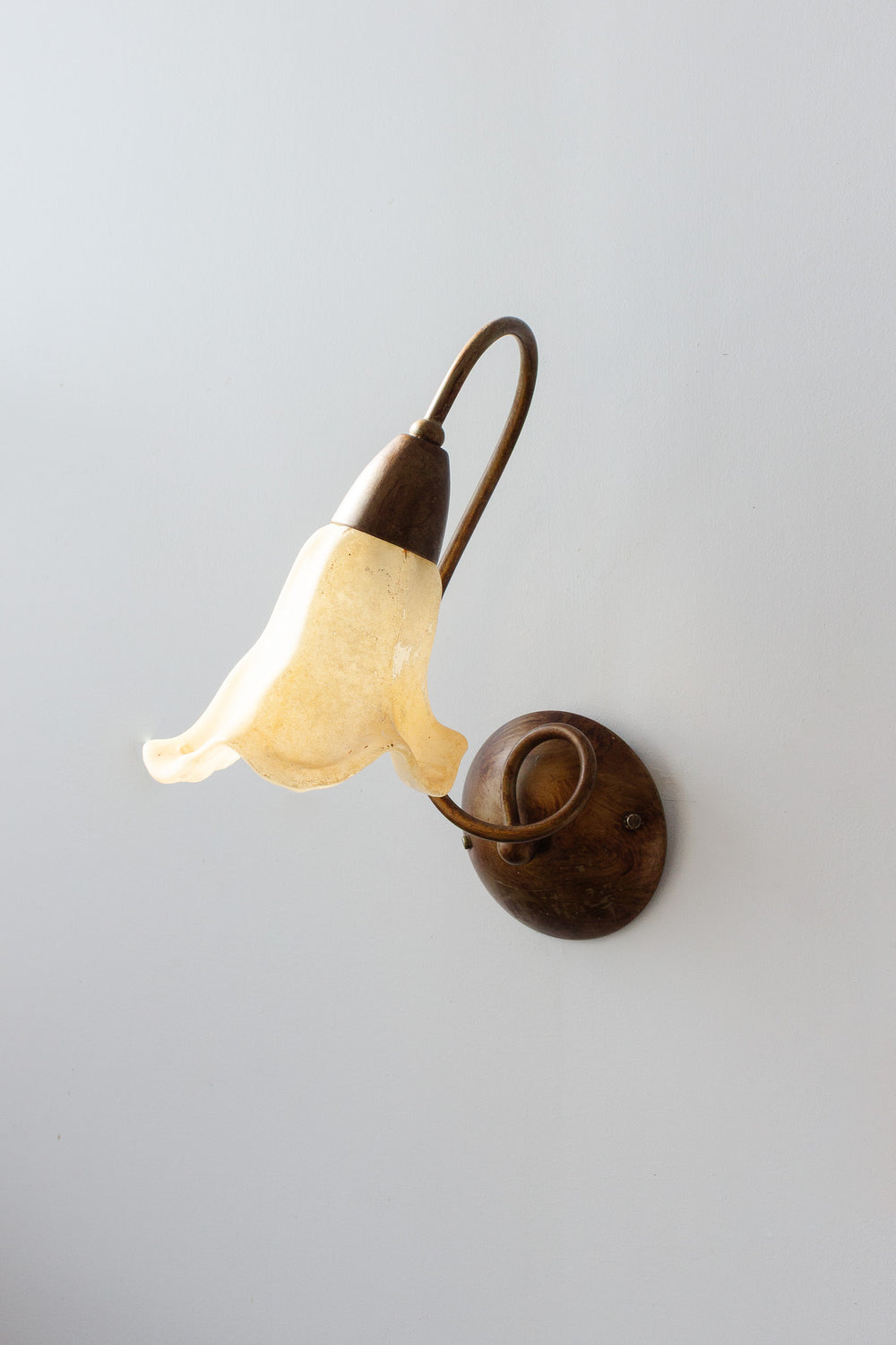 single vintage french gooseneck floral sconce