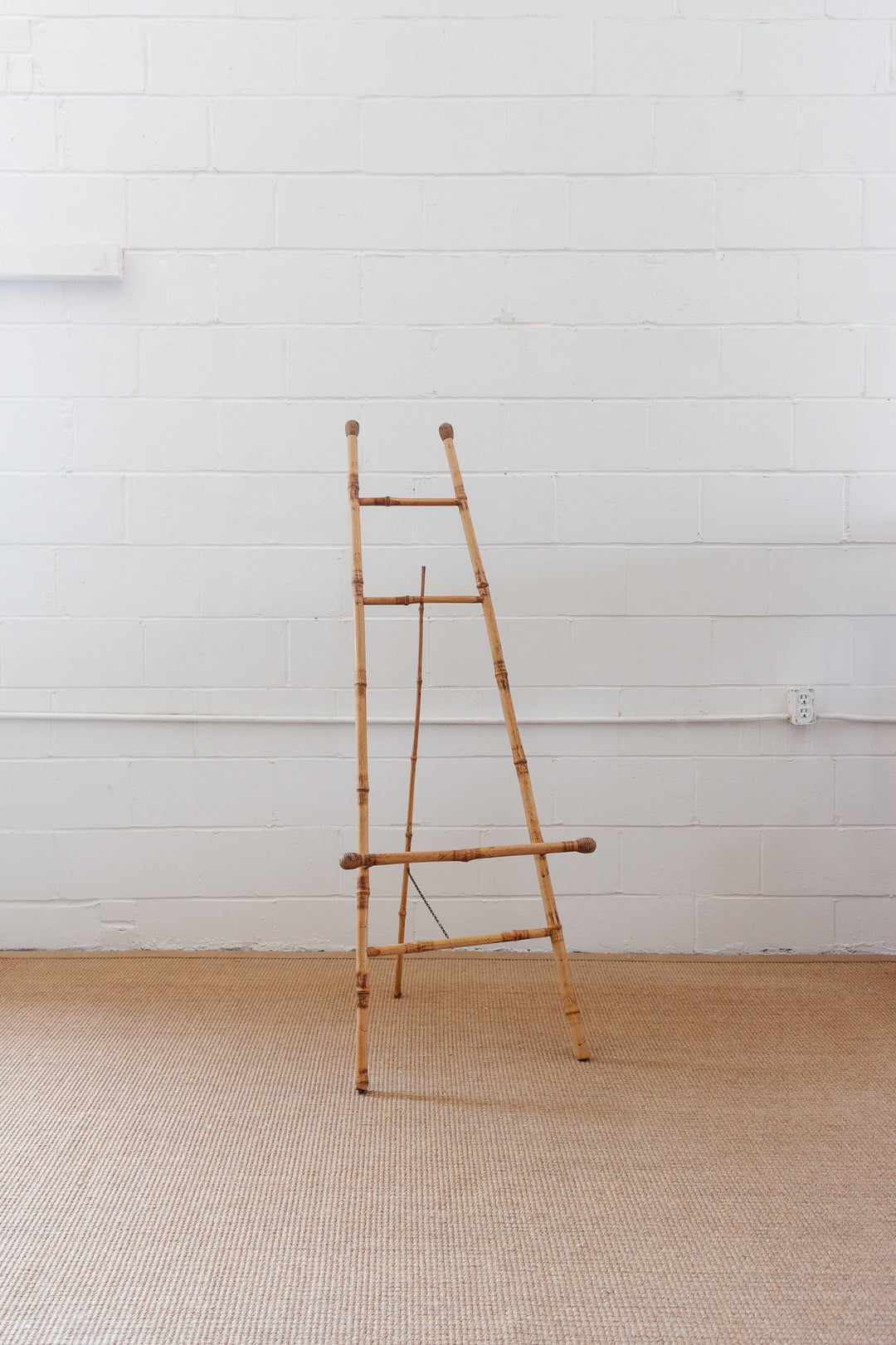 antique English burnt bamboo easel