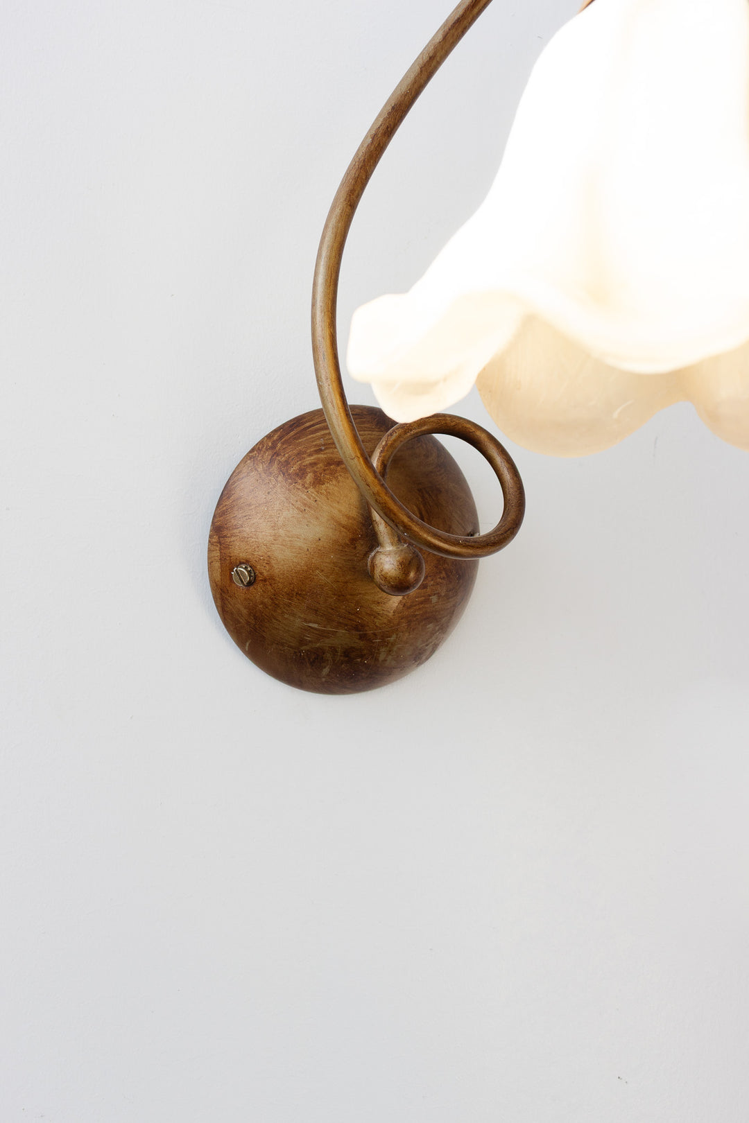 single vintage french gooseneck floral sconce