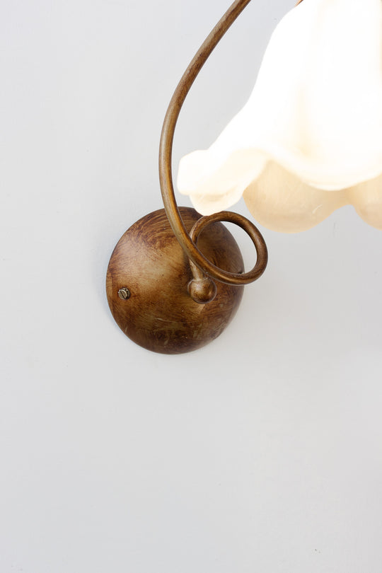 single vintage french gooseneck floral sconce