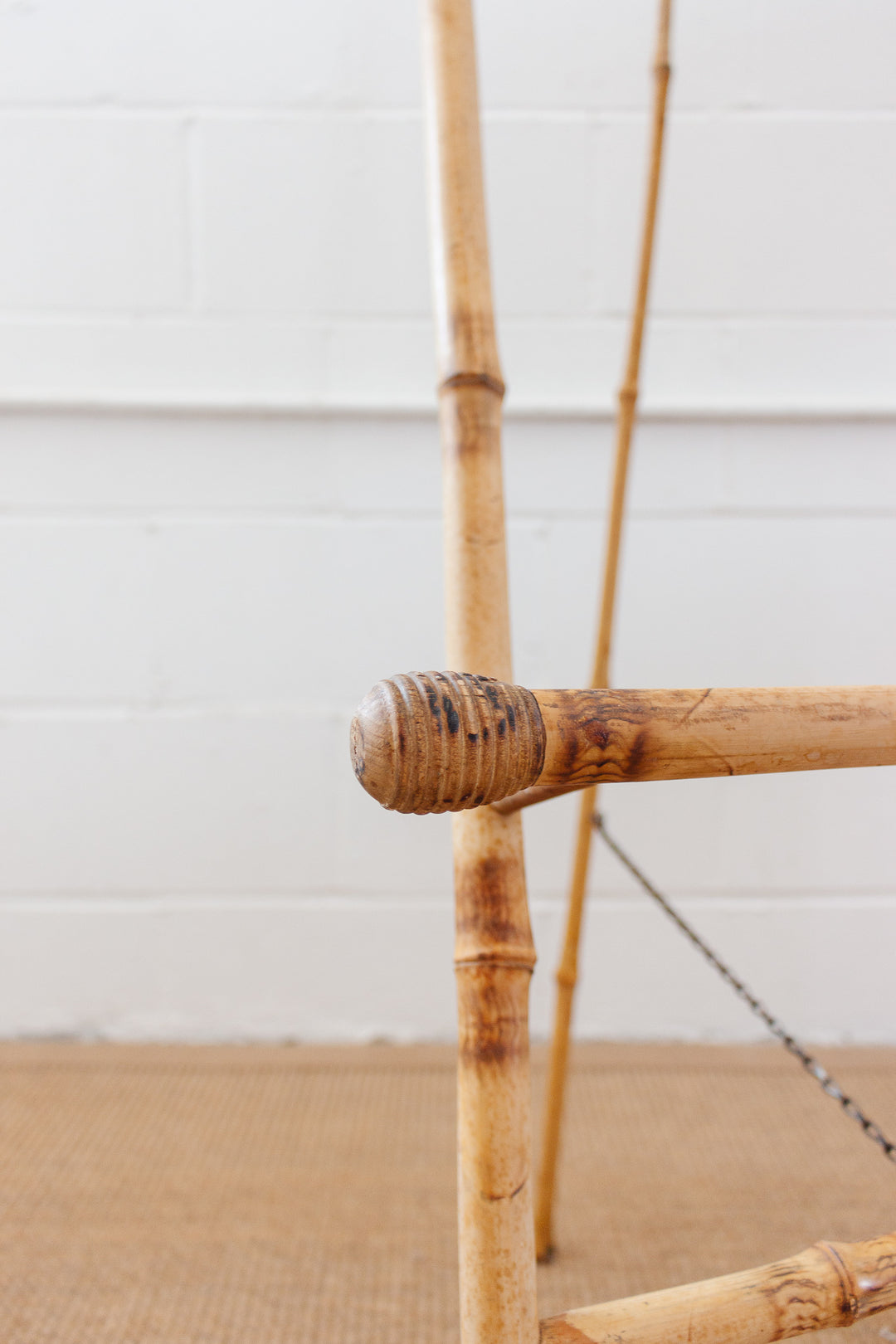 antique English burnt bamboo easel