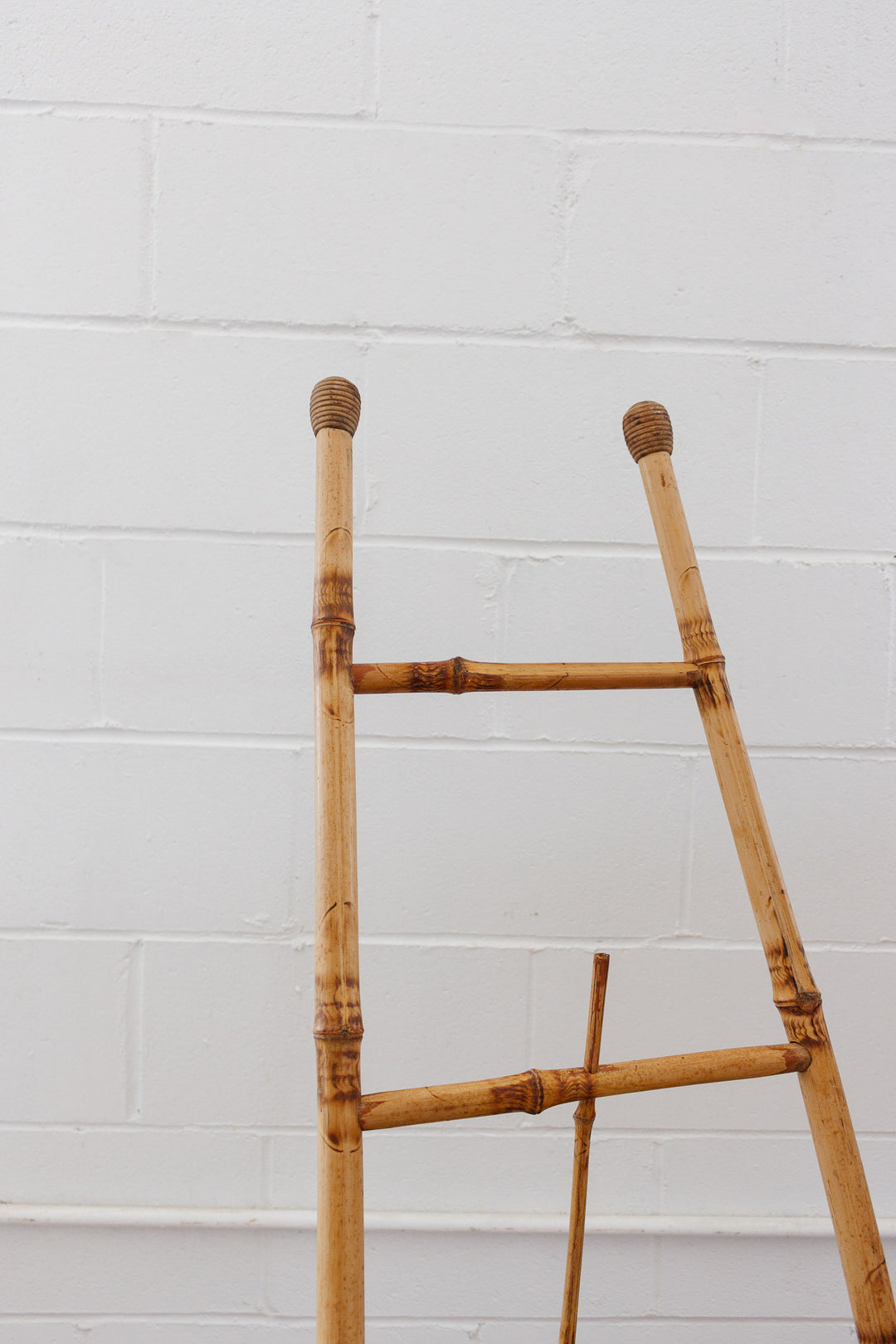 antique English burnt bamboo easel