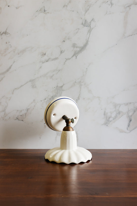 vintage italian ceramic scalloped wall sconce