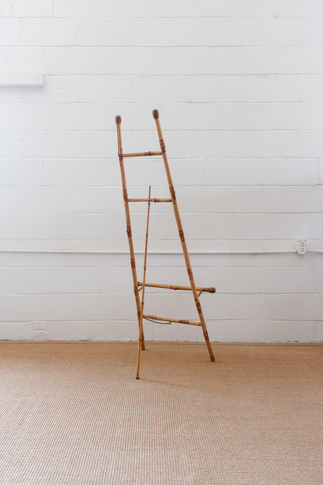 antique English burnt bamboo easel