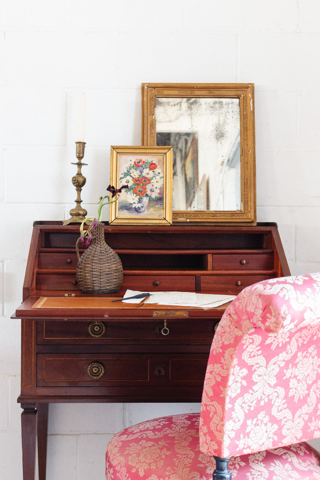 pair of 19th century French brass altar candlesticks