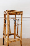 vintage burnt bamboo side table
