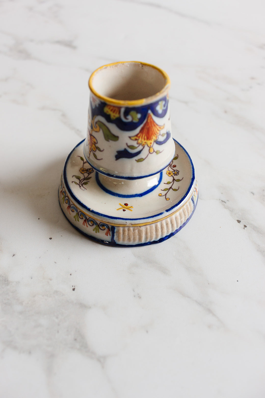 antique french hand painted moustiers match striker