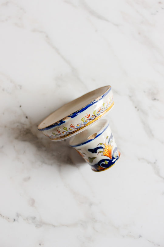 antique french hand painted moustiers match striker