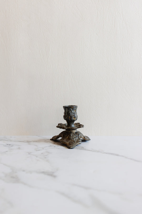 antique french ornate candlestick pair