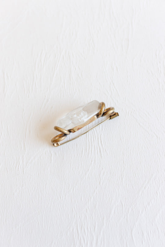 1930s french brass and lucite intaglio carved rose brooch