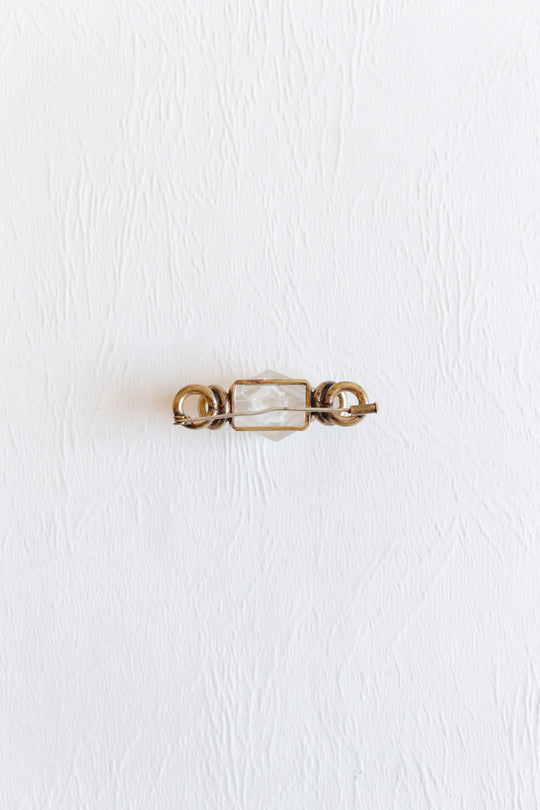 1930s french brass and lucite intaglio carved rose brooch