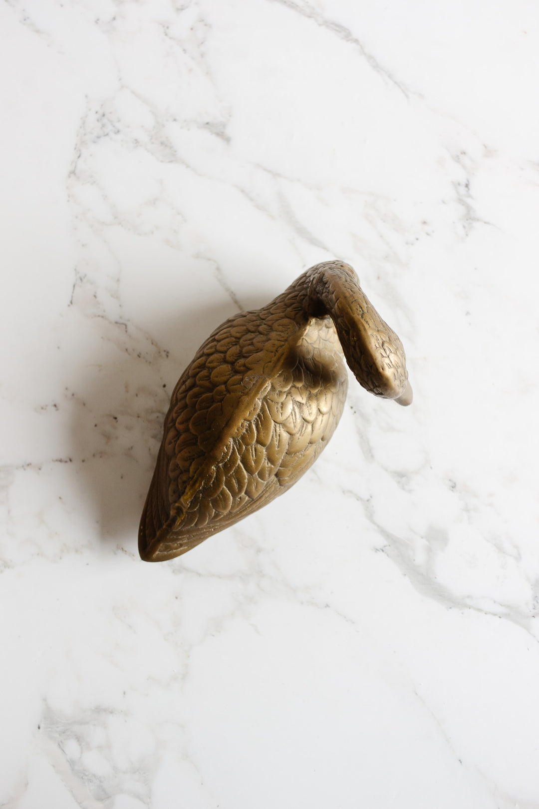 vintage french cast brass duck