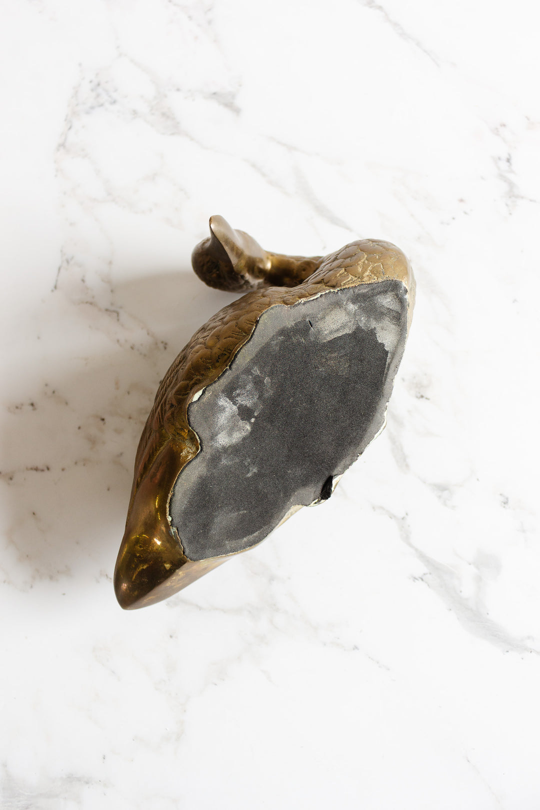 vintage french cast brass duck