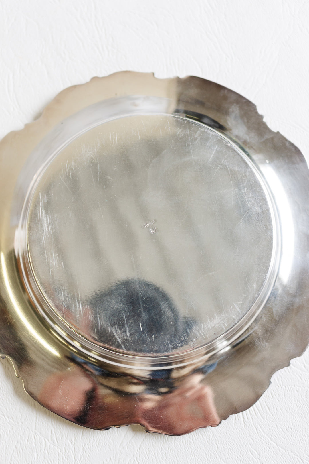pair of antique french silverplate bottle coasters with poinçons