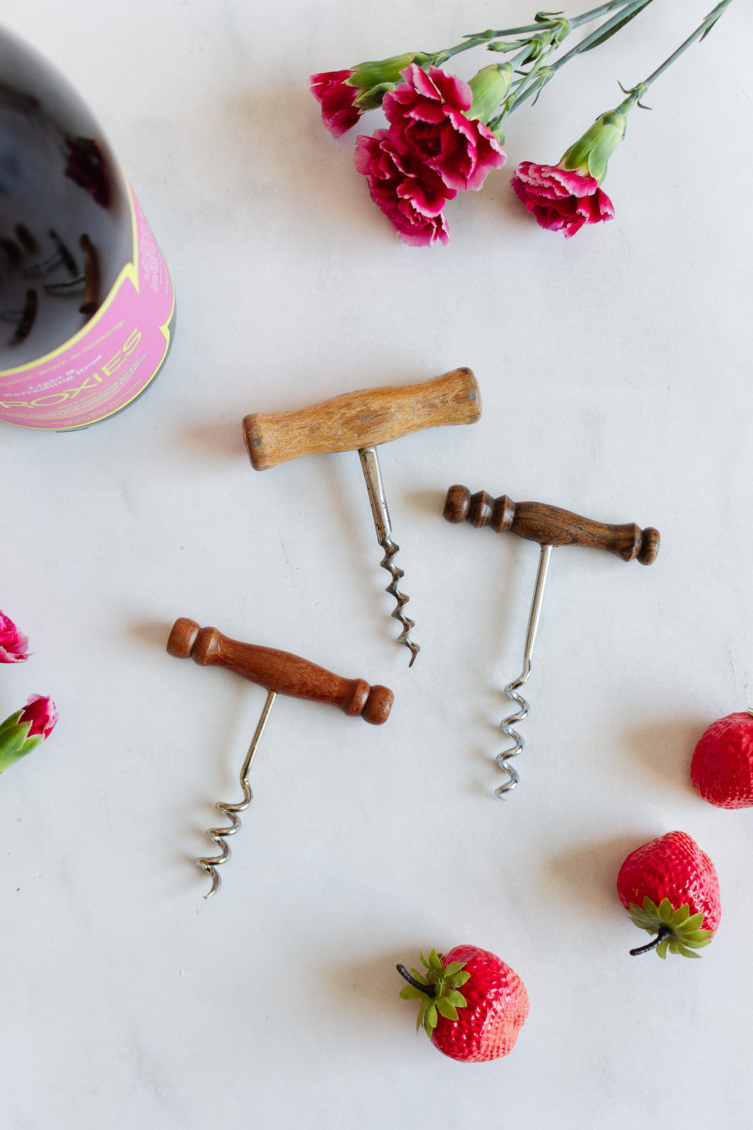 vintage french "tire bouchone" wood handled cork screw