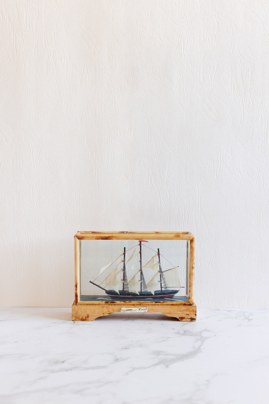 vintage english miniature ship model