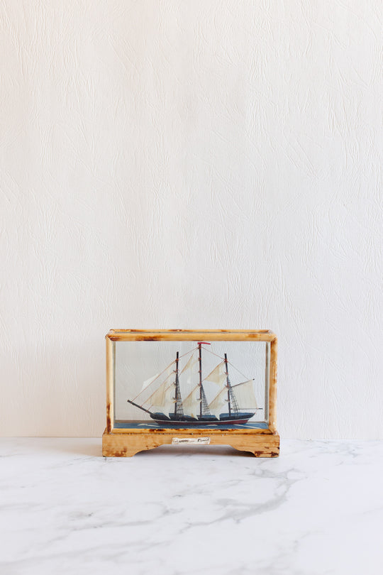 vintage english miniature ship model