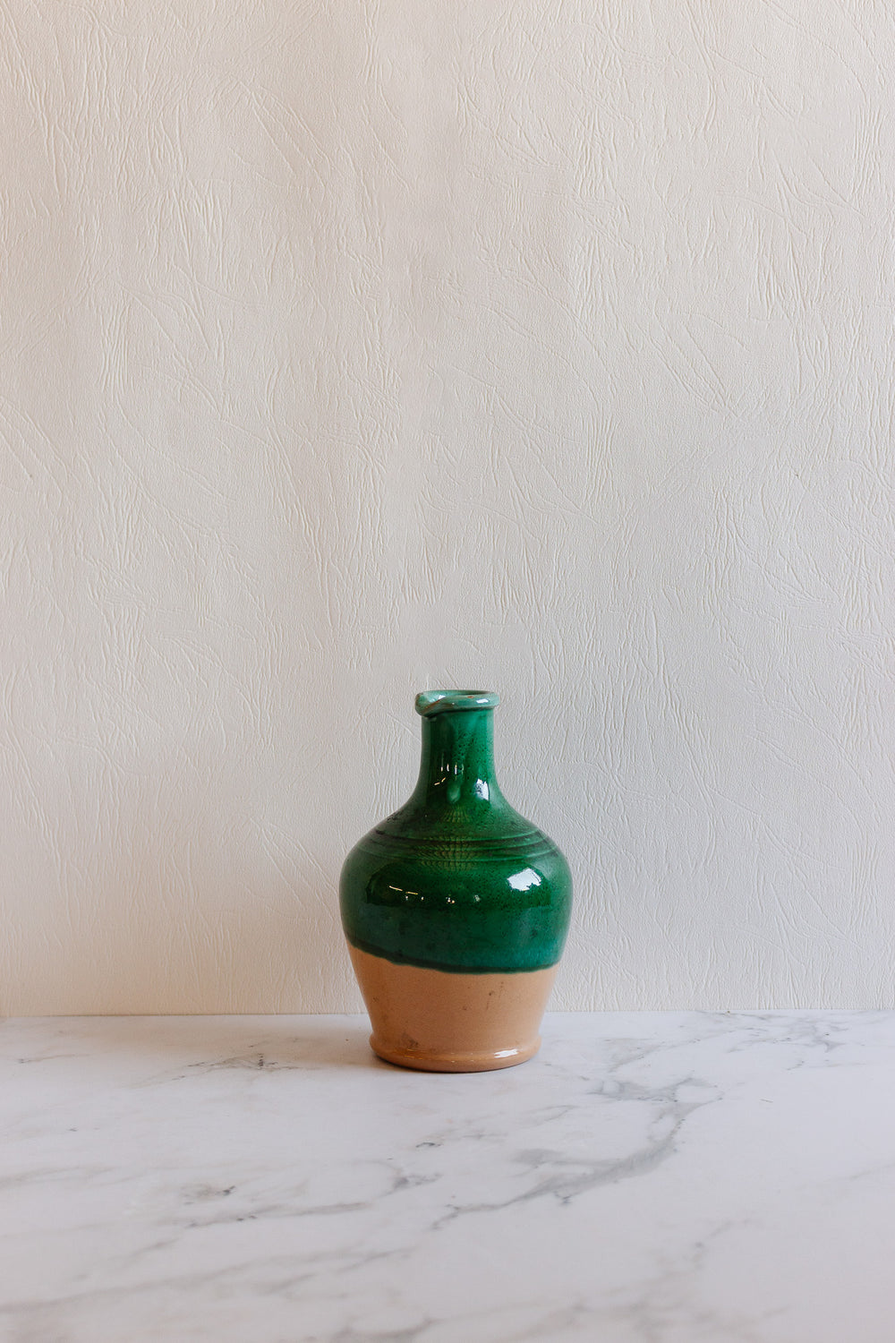 vintage french partially glazed bottle vase
